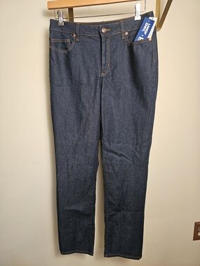 Nwt Lands End Classic Women's Dark Blue Straight-Leg Jeans